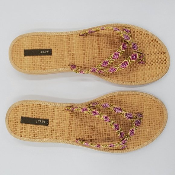 J. Crew Bamboo Mini Wedge Flip Flops - Picture 8 of 13